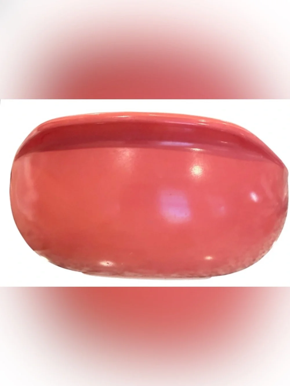 Pyrex Flamingo Pink 024 vintage casserole dish features with tab handles